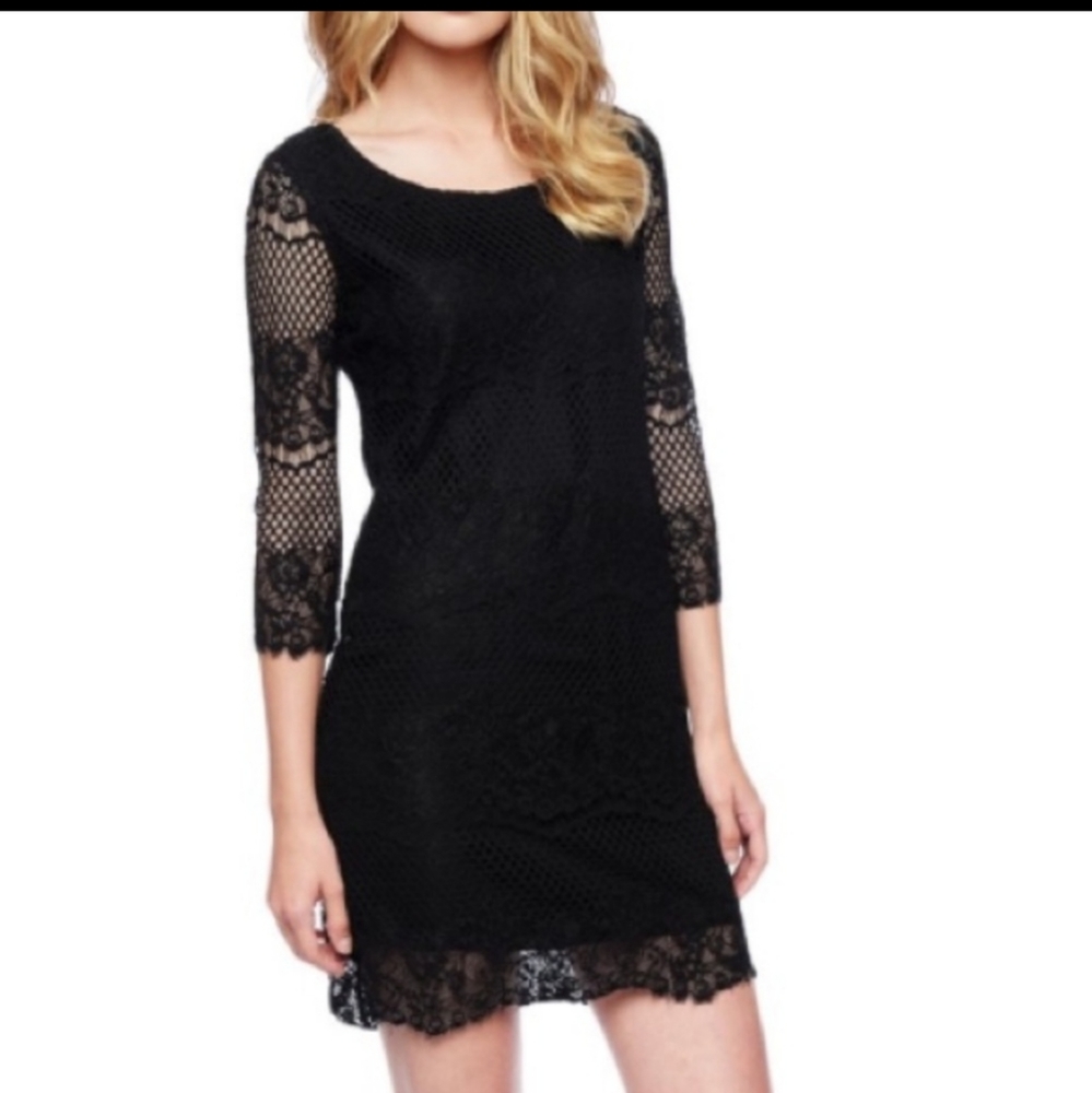 ELLA MOSS Black Lace CAROLE Dress Size Small NWT